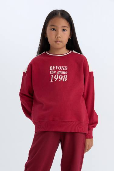 Sweat-shirt imprimé Coupe décontractée à Col rond pour Fille