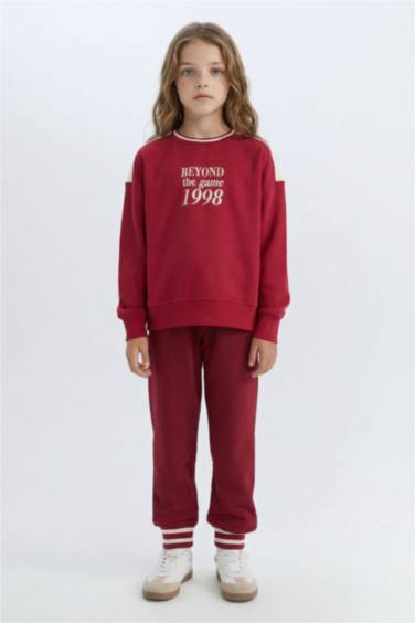 Girl Relax Fit Crew Neck Printed Sweatshirt