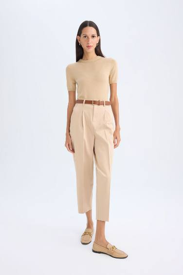 Carrot Fit Ankle Length With Pockets Trousers