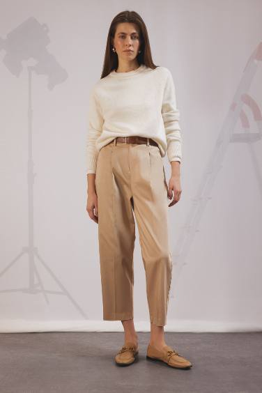 Carrot Fit Ankle Length With Pockets Trousers