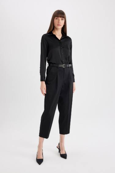 Carrot Fit Ankle Length With Pockets Trousers