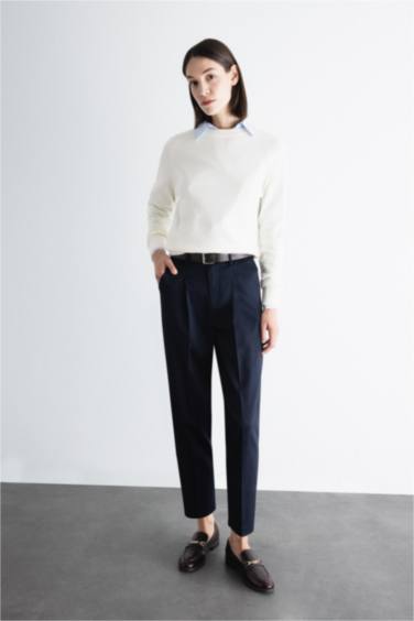 سروال كلاسيكي سامبل كاروت فيت بجيب برجل عادي وخصر عالي