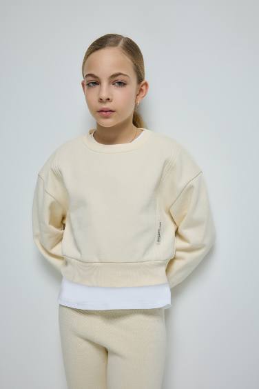 Relax Fit Basic Crew Neck Sweatshirt