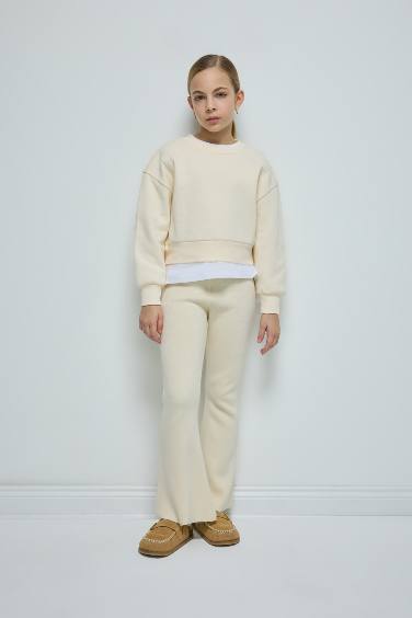 Relax Fit Basic Crew Neck Sweatshirt