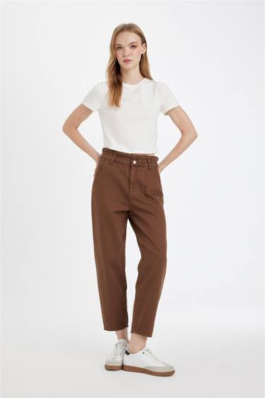 Paperbag High Waist Ankle Length Jeans