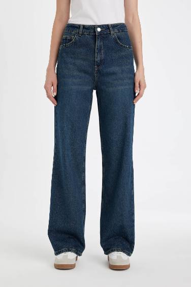 90's Wide Leg High Waist Long Jeans