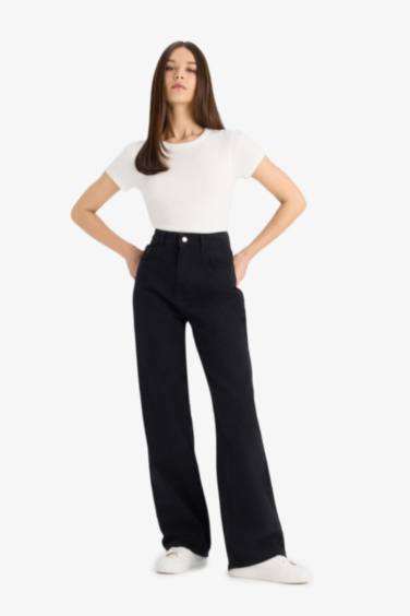 Pantalon Jean Large Taille Haute Style des Années 90