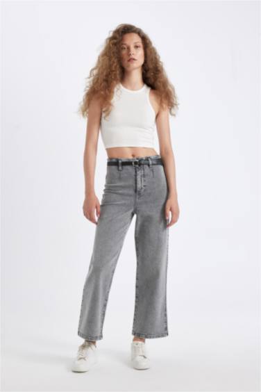 Джинсы Culotte с высокой талией