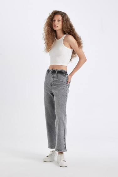 Джинсы Culotte с высокой талией