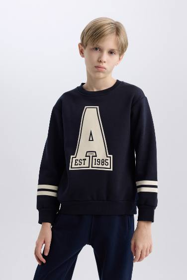 Boy Crew Neck Printed Sweatshirt