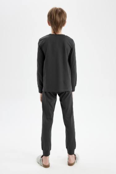 طقم بيجاما اولادي مطبوع قصة عادية - قطعتين