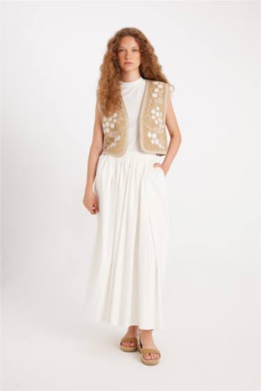 Manuka x DeFacto A Kesim Poplin Maxi Etek