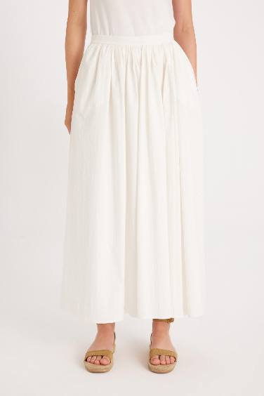 Manuka x DeFacto A Kesim Poplin Maxi Etek