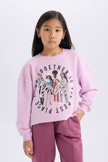 Girl Barbie Relax Fit Crew Neck Sweatshirt