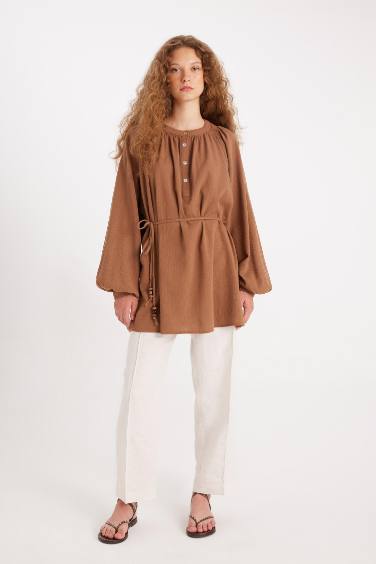 Manuka x DeFacto Straight Fit Keten Pantolon