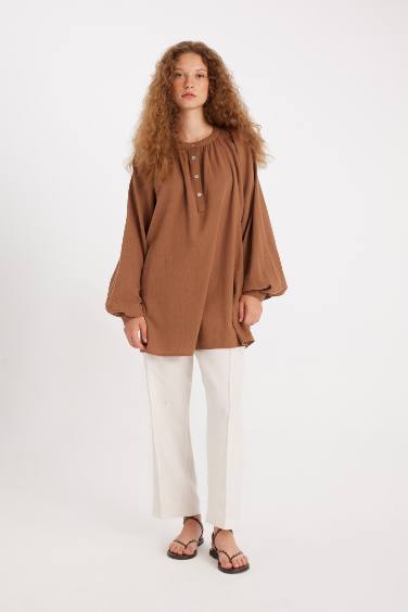 Manuka x DeFacto Straight Fit Keten Pantolon