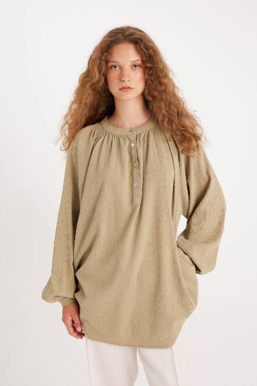 Manuka x DeFacto Müslin Basic Uzun Kollu Tunik