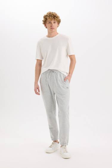 Regular Fit Waist Tied Elastic Leg Basic Sweatpants