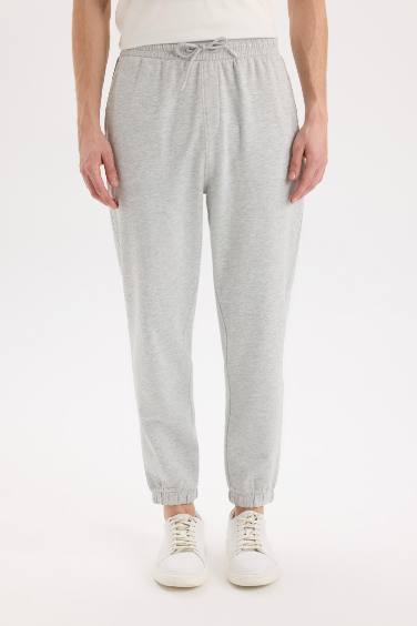 Regular Fit Waist Tied Elastic Leg Basic Sweatpants