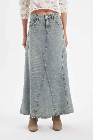 Fashion Fit Cepli Jean Maxi Etek