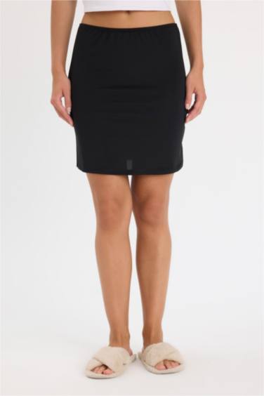 Diz Üstü Siyah Jupon