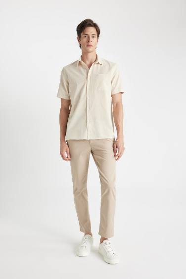 Regular Fit Polo Collar Short Sleeve Shirt