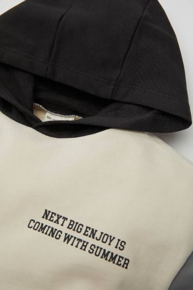 Baby Boy Hooded Printed Sweatshirt Sweatpants 2 Piece Set