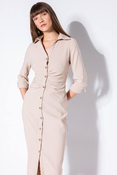 Bengaline Half Sleeve Midi Dress