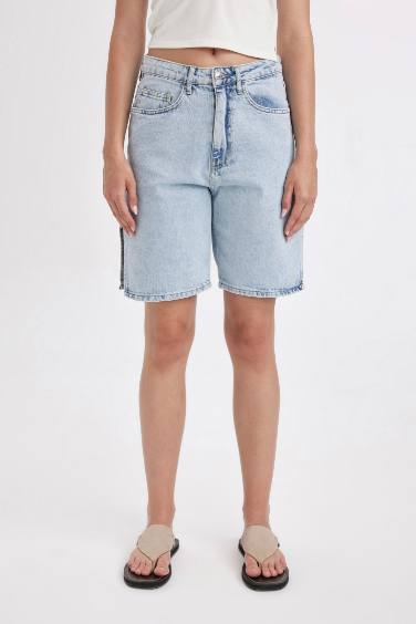 Short Bermuda Jean Taille Haute