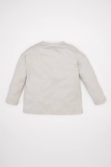 Erkek Bebek Disney Mickey & Minnie Bisiklet Yaka Uzun Kollu Tişört