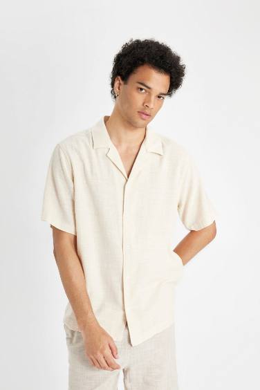 Chemise Coupe Régulière Manches Courtes Coton Col chemise