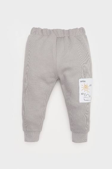 Baby Boy Selanik Fabric Label Printed Sweatshirt Sweatpants 2 Piece Set