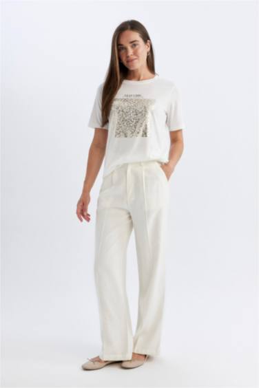 Crew Neck Printed Short Sleeve T-Shirt