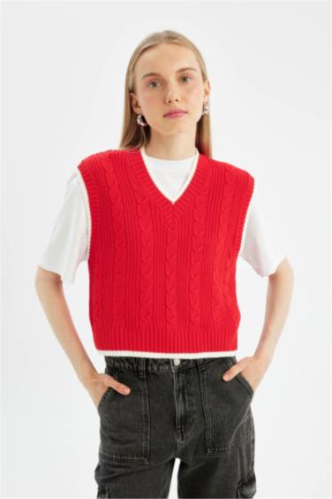 Slim Fit V-Neck Knitwear Vest