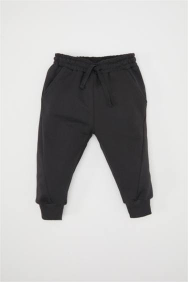 Erkek Bebek 2'li Takım Çizgili Dinozor Baskılı Sweatshirt Beli Lastikli Eşofman Altı