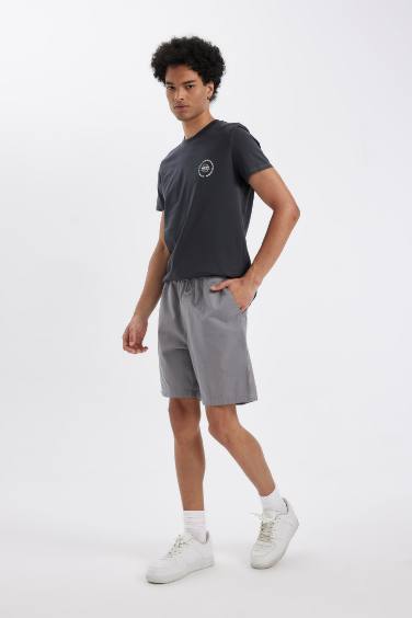 Relax Fit Gabardin Bermuda Şort