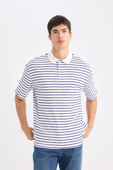 Relax Fit Polo Collar Ribana Polo T-Shirt