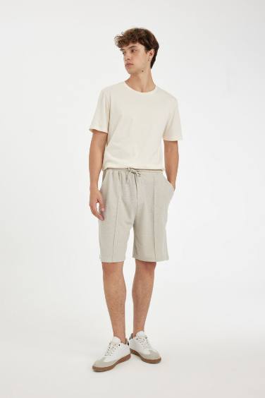 Relax Fit Combed Cotton Bermuda Shorts