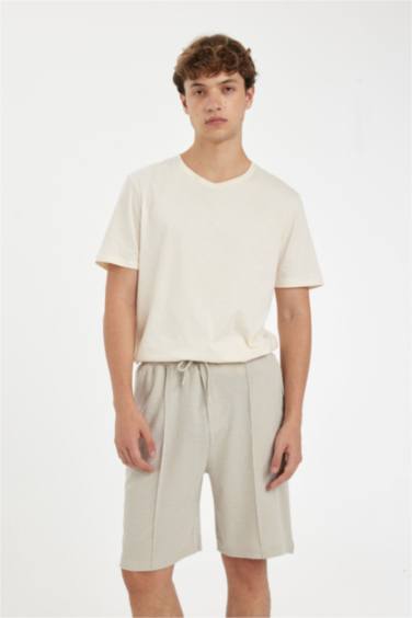 Relax Fit Combed Cotton Bermuda Shorts