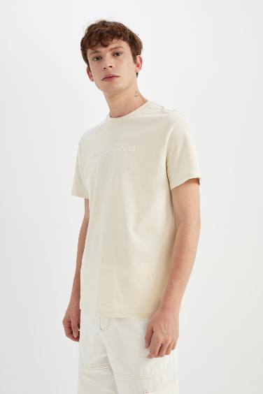 Regular Fit Crew Neck Printed Short Sleeve T-Shirt