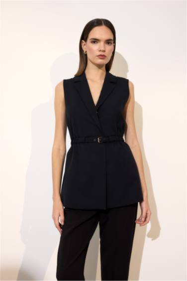 Fıtted Ceket Yaka Yelek