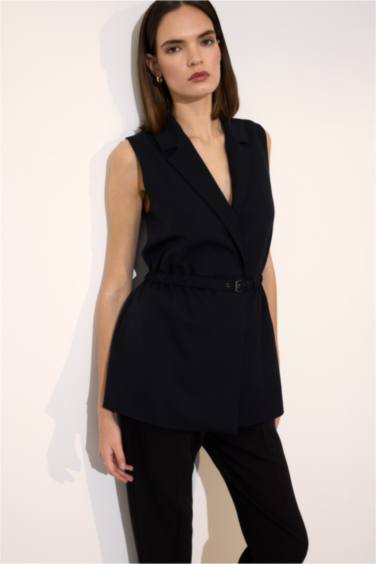 Fıtted Ceket Yaka Yelek