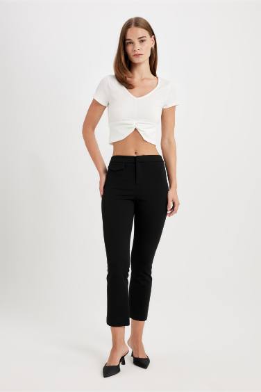 Flare Fit High Waist Trousers