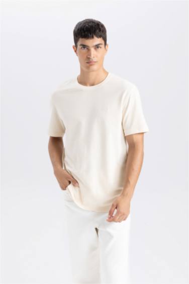 Regular Fit Crew Neck Pique T-Shirt