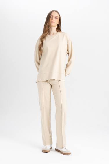 Wide Leg Basic Sweatshirt Fabric Sweatpants