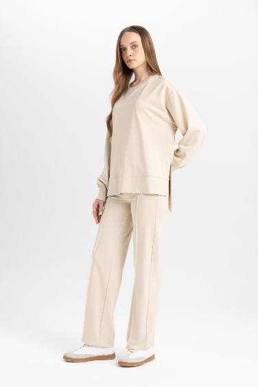 Wide Leg Basic Sweatshirt Fabric Sweatpants