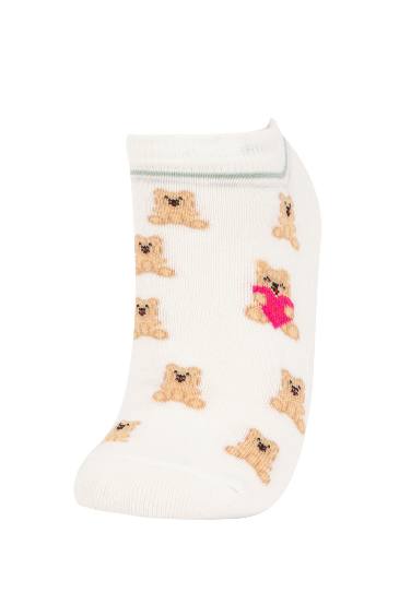 Woman Animal Print 3 piece Short Socks