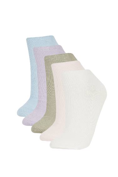 Woman 5 Piece Cotton Booties Socks