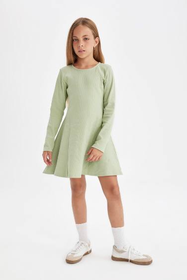 Robe longue à bretelles côtelées pour Fille