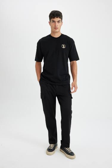 Oversize Fit Crew Neck Back Printed T-Shirt